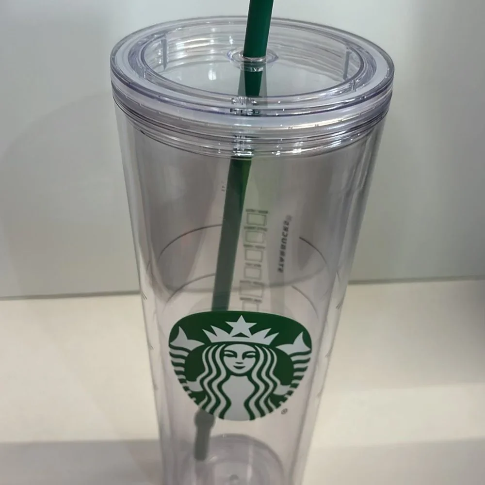 Starbucks 2022 Classic Siren Logo Clear Plastic Cold Cup Tumbler Venti 24oz - Picture 4 of 4